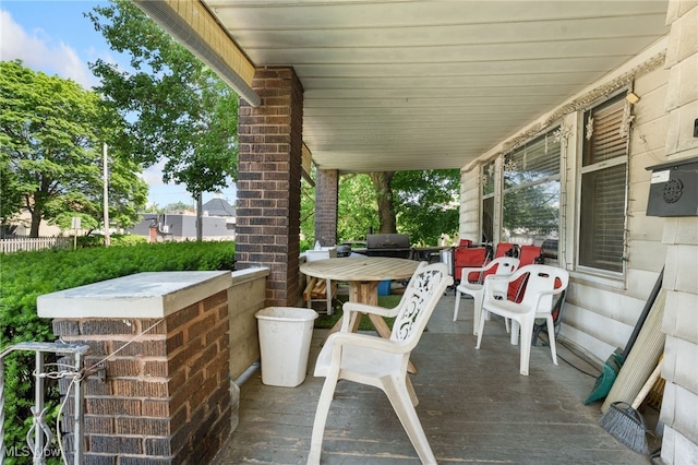 view of patio with a porch