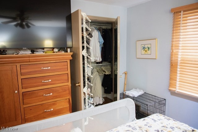 bedroom featuring a closet