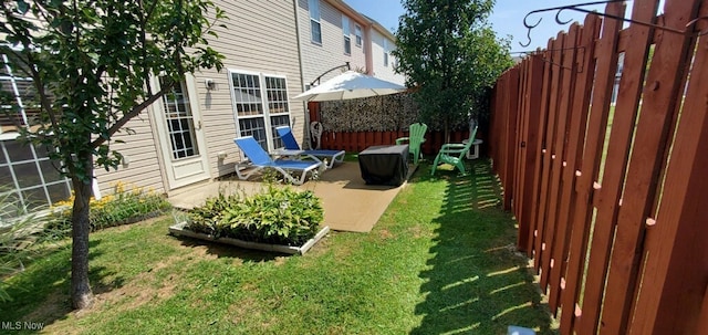 view of yard with a patio