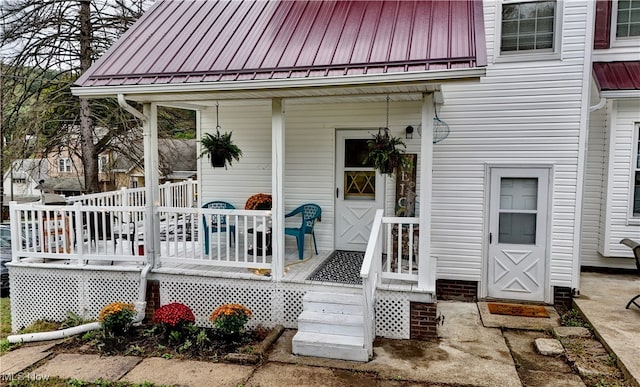 exterior space with covered porch