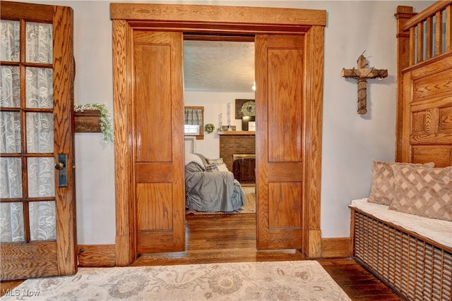 interior space with hardwood / wood-style flooring