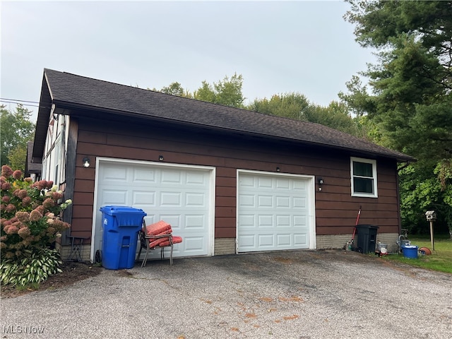 view of garage