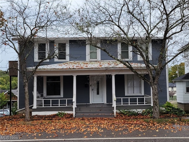 view of front of home with covered porch