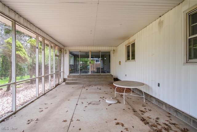 view of unfurnished sunroom