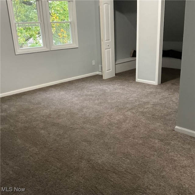 unfurnished bedroom featuring carpet floors and a closet