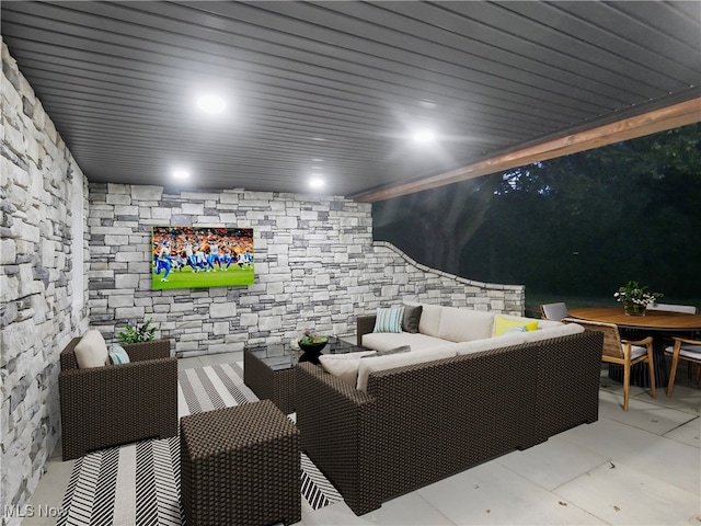 view of patio with an outdoor living space