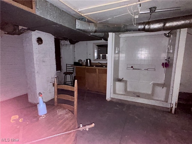 view of basement