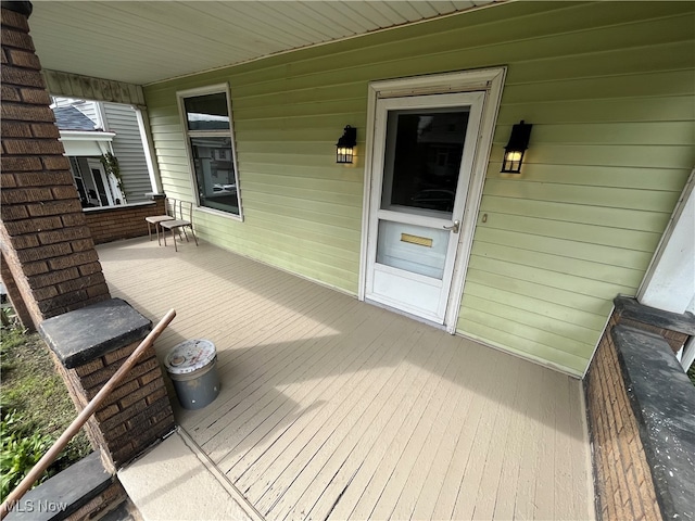 deck with covered porch