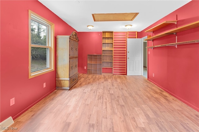 interior space with light hardwood / wood-style flooring