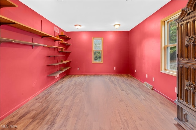 empty room featuring light wood-type flooring