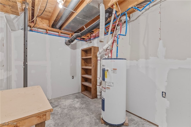 interior space with electric water heater