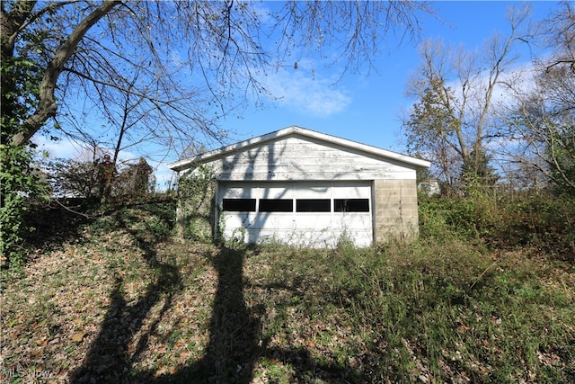 view of garage