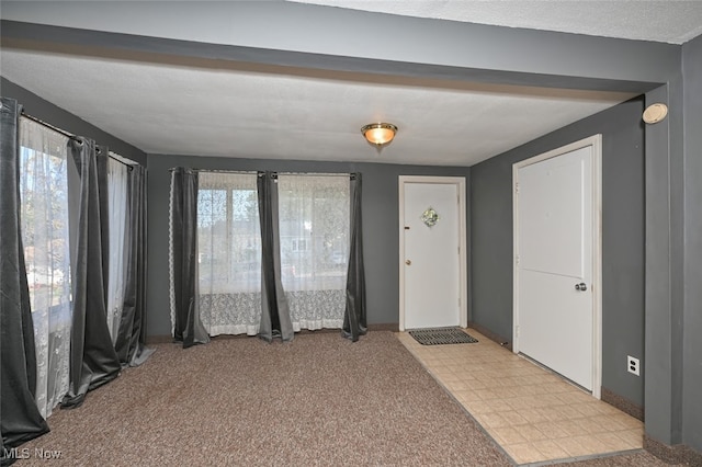 view of carpeted entrance foyer