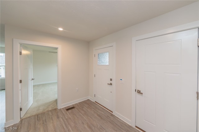 entryway with light wood-type flooring