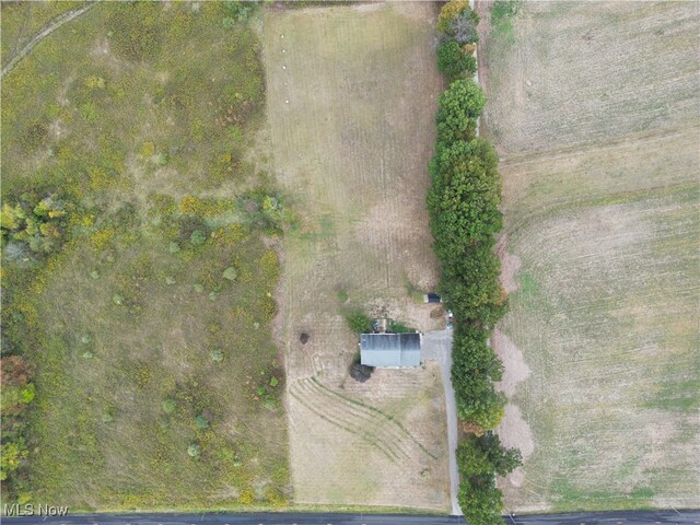 aerial view featuring a rural view