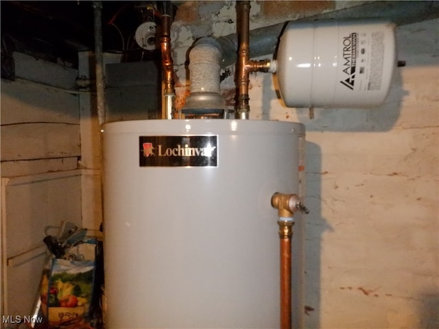 utility room with gas water heater