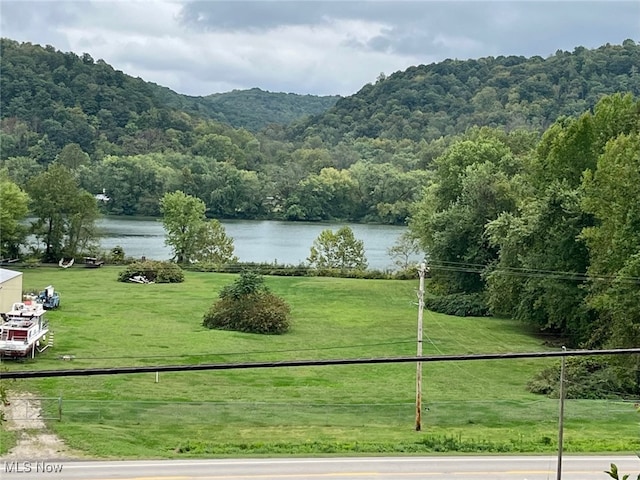 view of water feature with a mountain view