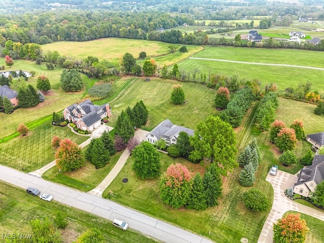 bird's eye view featuring a rural view