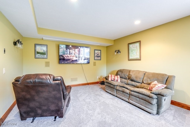 living room with carpet floors