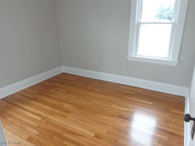 empty room featuring light wood-type flooring