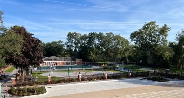 view of community featuring a swimming pool