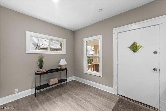 foyer featuring light hardwood / wood-style floors