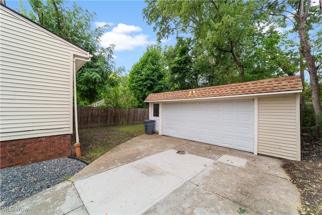 view of garage