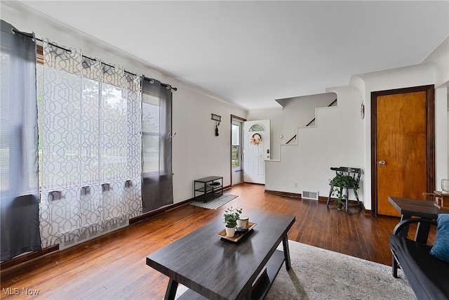 living room featuring hardwood / wood-style floors