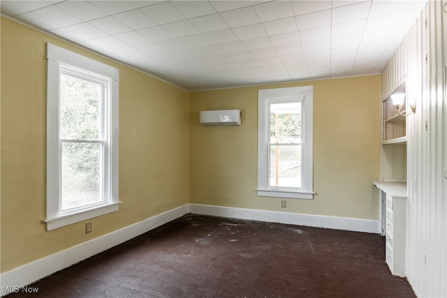 empty room with an AC wall unit