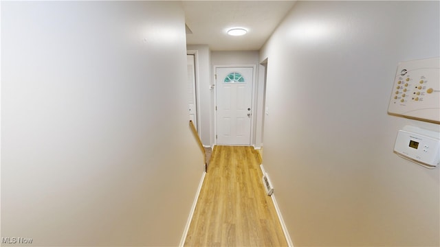 hall featuring light hardwood / wood-style floors