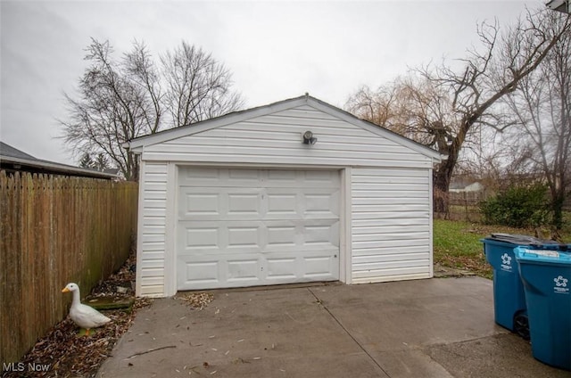 view of garage