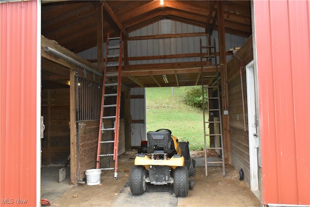 view of garage