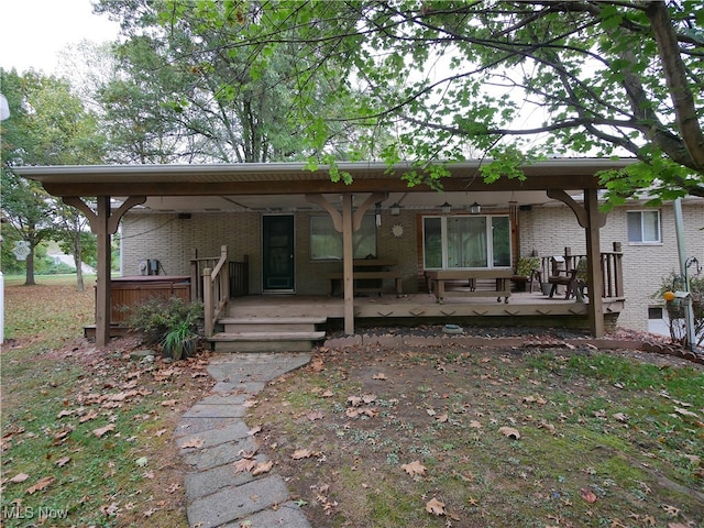 view of front facade featuring a deck