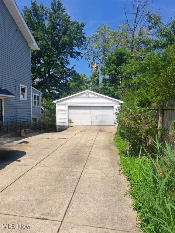 view of garage