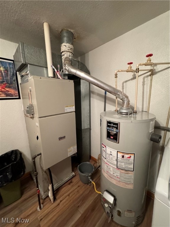 utility room featuring gas water heater