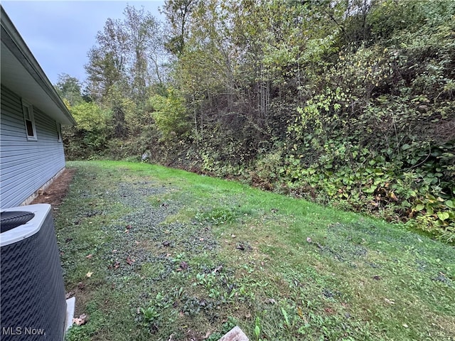 view of yard featuring cooling unit