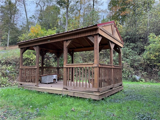 deck featuring a gazebo