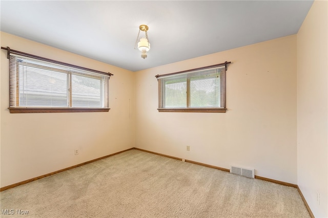 empty room with light carpet and a healthy amount of sunlight