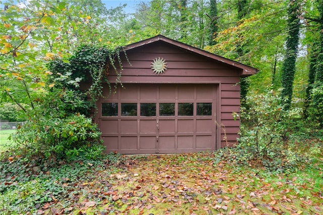 view of garage