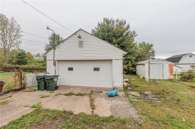 view of garage