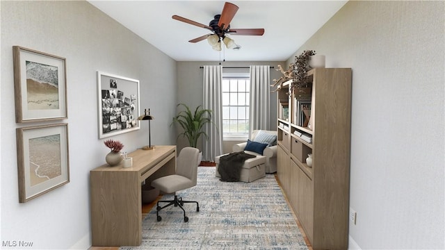 office featuring ceiling fan