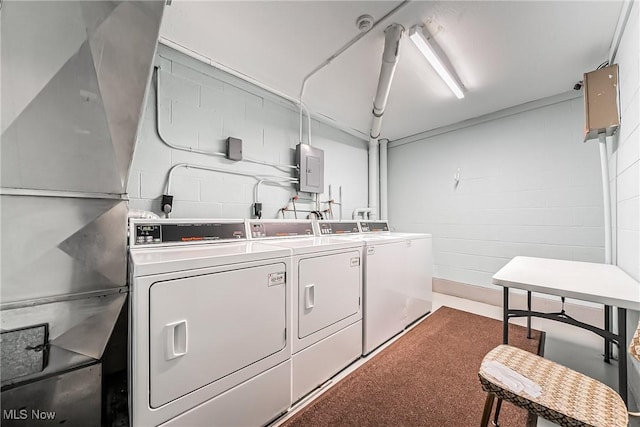 laundry room featuring washing machine and dryer