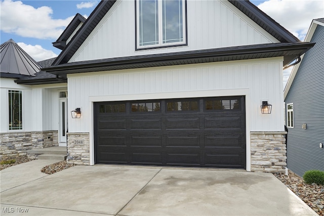 view of garage