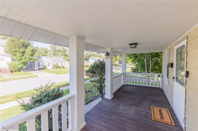 deck with covered porch