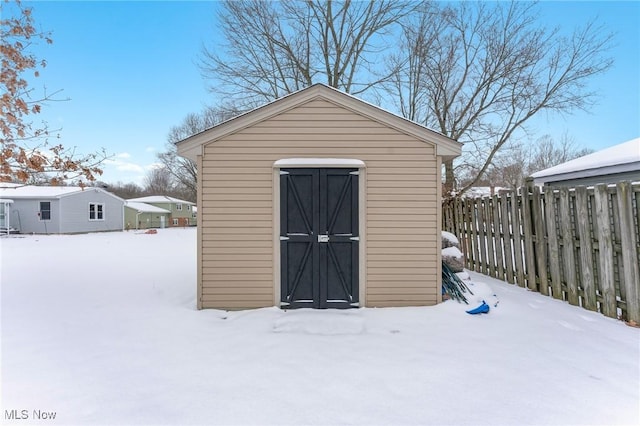 view of snow covered structure