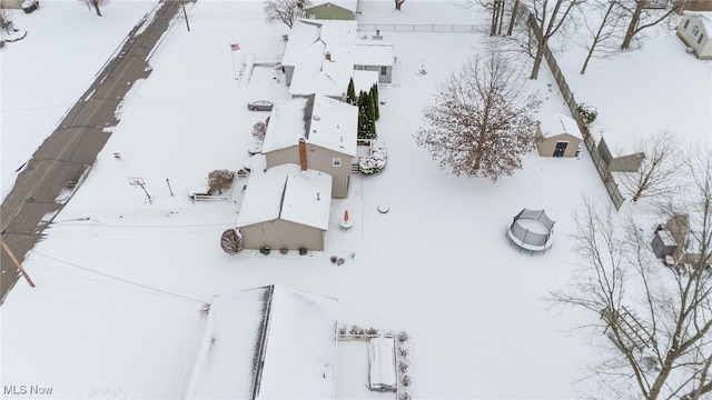 view of snowy aerial view