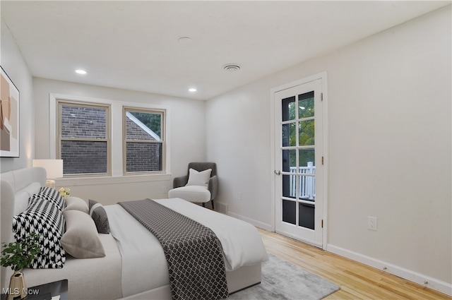 bedroom featuring light hardwood / wood-style flooring