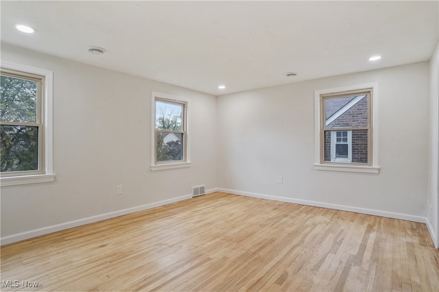 empty room featuring light wood-type flooring