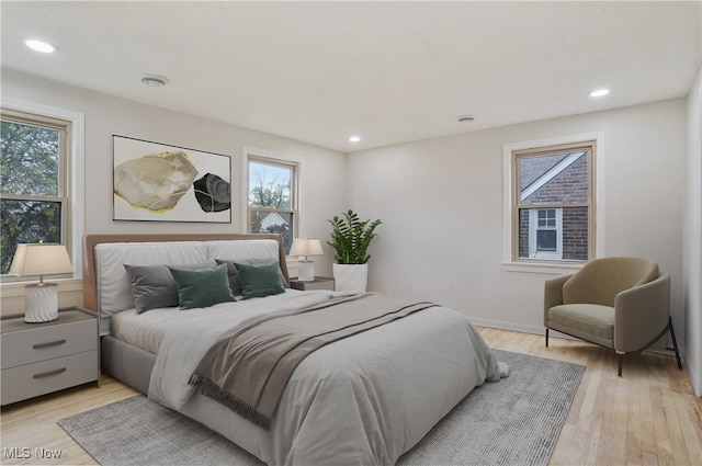 bedroom featuring light hardwood / wood-style flooring