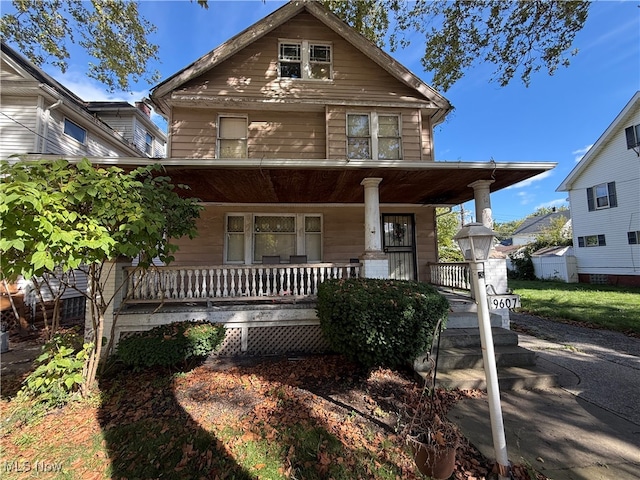 view of front of property with covered porch